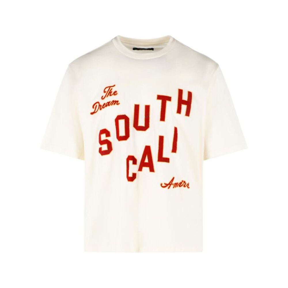 Amiri 'South Cali' Ivory Cotton T-Shirt Men